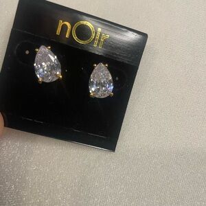 nOir Fashion Jewelry Gold and Silver Teardrop‎ Gold Plated Earrings